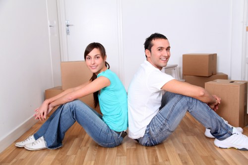 Packed household belongings ready for transport during a Sutton home removal