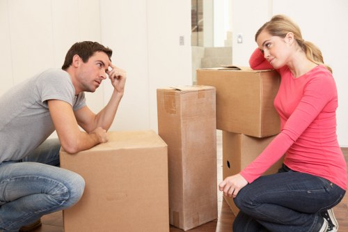 Careful loading of desks and office furniture for a Sutton move