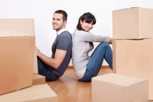 Boxes and furniture ready for apartment removals